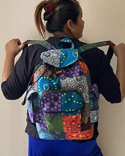 Cotton Patchwork Rucksack