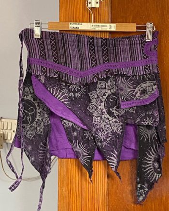 Stonewashed Money Belt Cotton Skirt