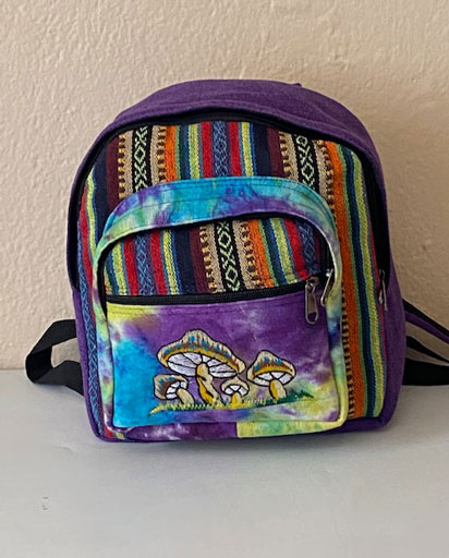 Mushroom Embroidery Cotton Backpacks
