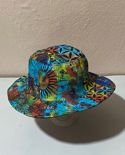 Patchwork Tie Dyed Cotton Sun Hat