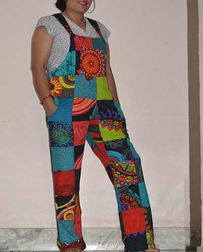 Full Patch Work Cotton Overalls