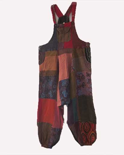 Patch Stonewashed Cotton Dungaree