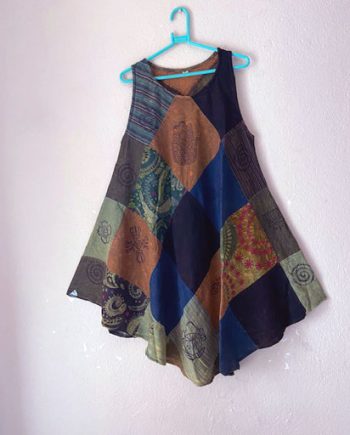 Patchwork Cotton Loose Dress