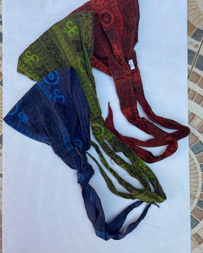 Washed Om Print Cotton Headbands
