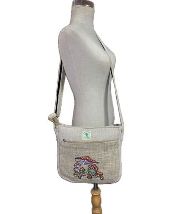 Mushroom Frog Hemp Shoulder Bag