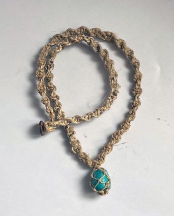 Turquoise Stone Hemp Necklace