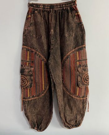 Side Patch Loose Cotton Trousers