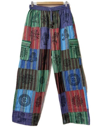 Patchwork Block Print Trousers