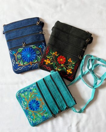 Five Zipper Embroidery Cotton Bags