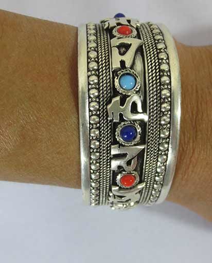 Tibetan Hand Carved Metal Bracelet