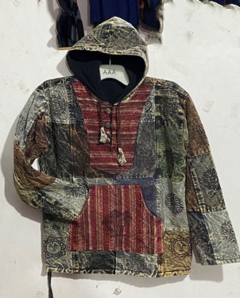 Patchwork Stonewashed Cotton Hoodies