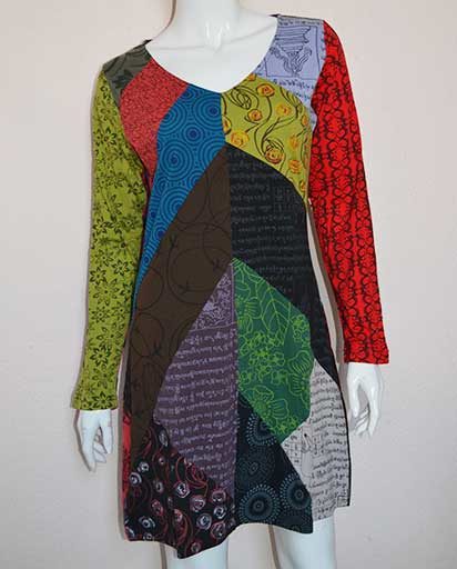 Patch Long Sleeve Dress