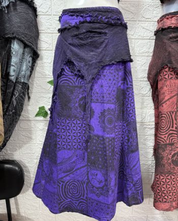 Stonewashed Long Cotton Skirts