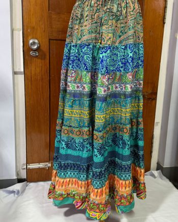 Silk Panel Long Skirts