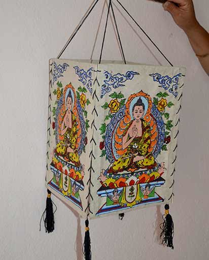 Hand Painted  Buddha Paper Lamp Shade