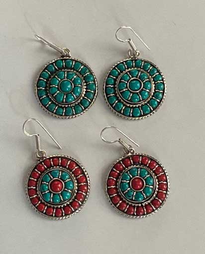 Nepalese Hand Carved Earrings