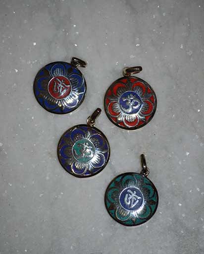 Carved White Metal Pendent