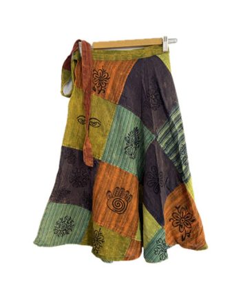 Wrap Around Patchwork Cotton Skirts
