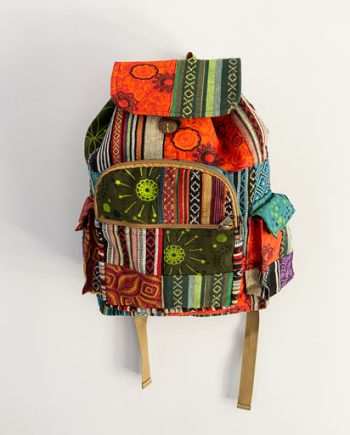 Handmade Patchwork Cotton Rucksack.