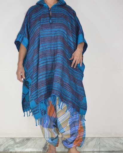 Warm Woolen Square Hooded Ponchos