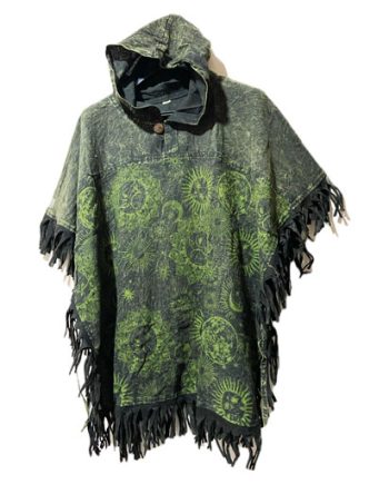 Square Sun Moon Cotton Ponchos