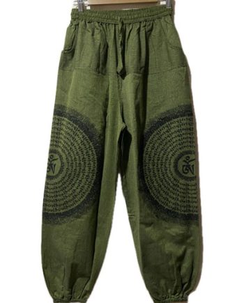 Tibetian Side Print Cotton Trousers