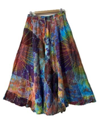 Tie Dyed Patchwork Cotton Skirts
