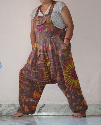 Handmade Tie Dyed Cotton Dungarees